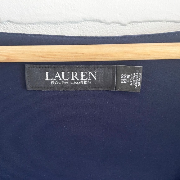 Lauren Ralph Lauren Midi/Maxi dress Faux wrap Lighthouse Navy blue Sz 22W - Picture 7 of 15